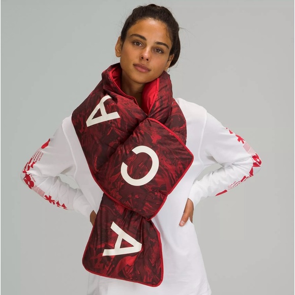 EUC Lululemon X Team Canada Olympics Down Filled Insulated Quilted Puff Scarf - Picture 14 of 14